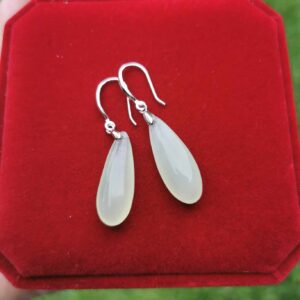 Natural Jade earrings with sterling silver hooks