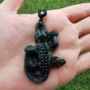 Jade croc pendant